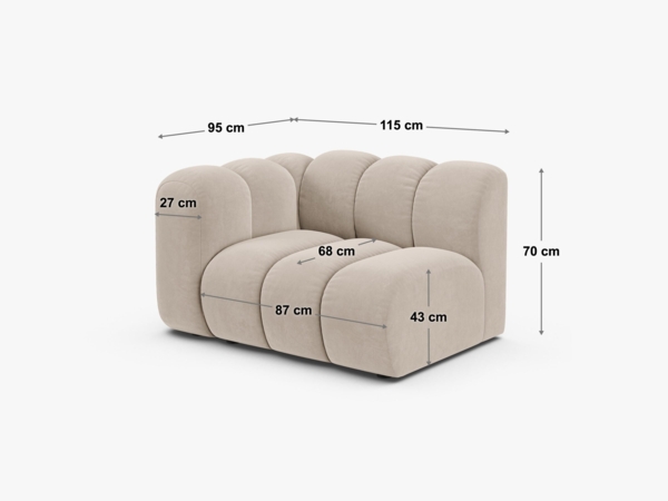 Micadoni Modul Lupine 1-Sitzer Rechts Boucle Baloo Weiß Bild 6