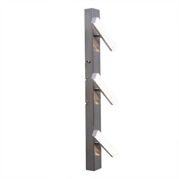 LED Wand- und Deckenleuchte, Spots beweglich, silber, H 58cm