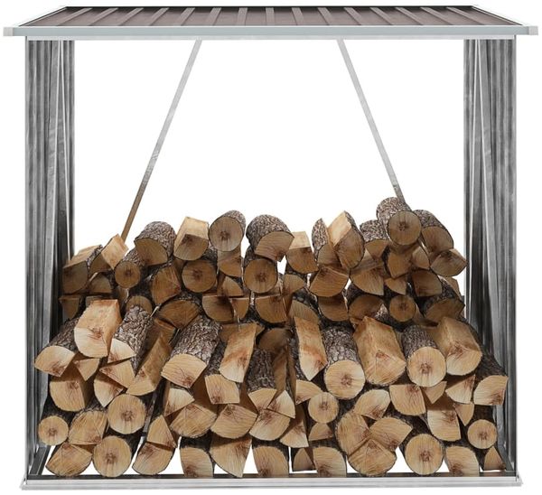 vidaXL Brennholzlager Verzinkter Stahl 163 x 83 x 154 cm Braun 47090