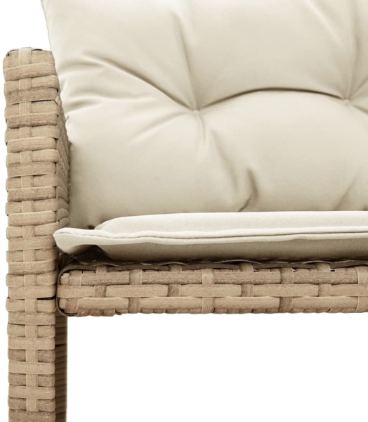 vidaXL Gartensofa in L-Form mit Tisch und Kissen Beige Poly Rattan 365575 Bild 7