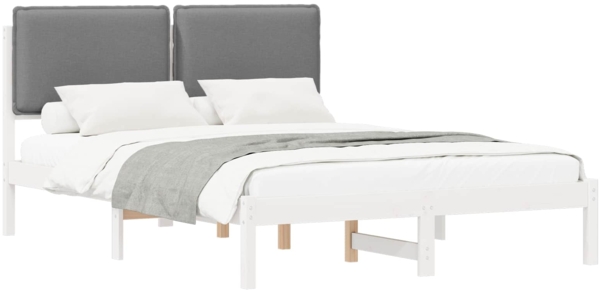 vidaXL Bettgestell mit gepolstertem Kopfteil Hellgrau 120 x 190 cm 877858