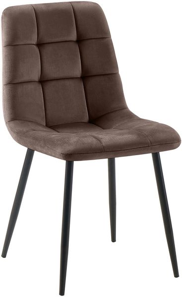 Esszimmerstuhl FIGAD - Samt Braun 45x55x84 cm | Essstühle Esszimmerstühle Küchenstühle Wohnzimmerstühle