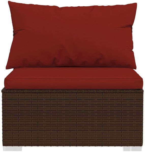 vidaXL 2-tlg. Garten-Lounge-Set mit Kissen Poly Rattan Braun 3101395 Bild 4