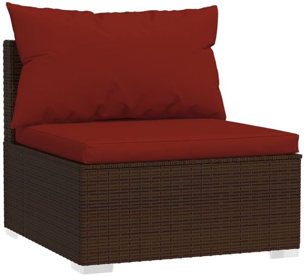 vidaXL 2-tlg. Garten-Lounge-Set mit Kissen Poly Rattan Braun 3101395 Bild 3