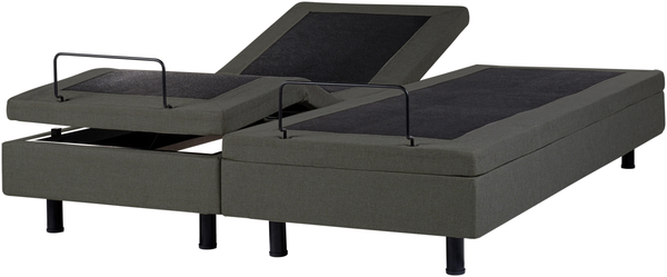 Verstellbares Bett ohne Kopfteil Stoff CASTELLAN 180 x 200 cm Dunkelgrau
