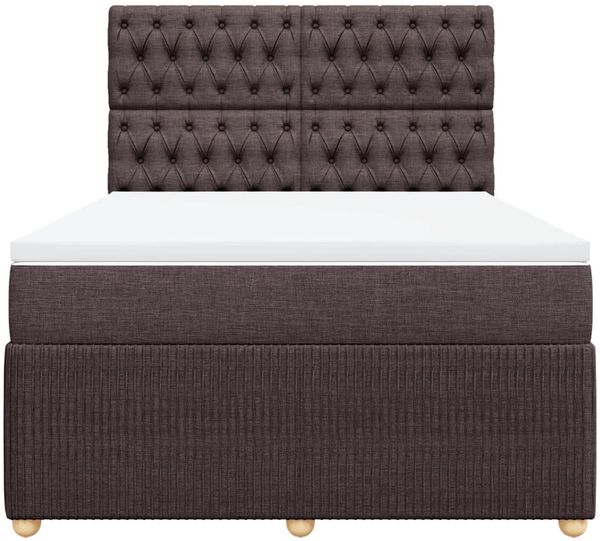 vidaXL Boxspringbett mit Matratze Dunkelbraun 140x190 cm Stoff 3294361 Bild 6