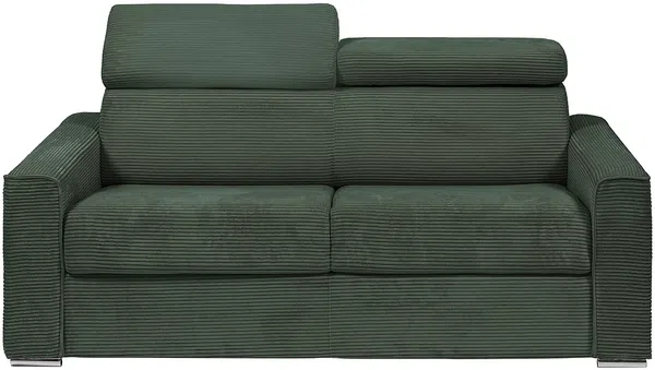 Vente-unique - VIZIR Sofa SamtStoff Grün - B 223 cm94 cm x H 110 cm95 cm x L 216 cm