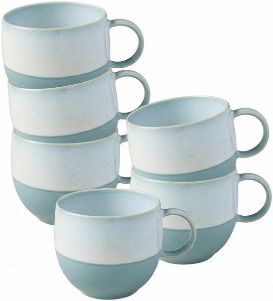 like. by Villeroy & Boch Perlemor Aqua Henkelbecher 290 ml 6er Set