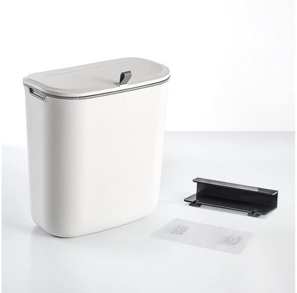 TUWENA Mülleimer Küchen Mülleimer mit Deckel 10L Biomülleimer, Wasserdicht Wandmontage