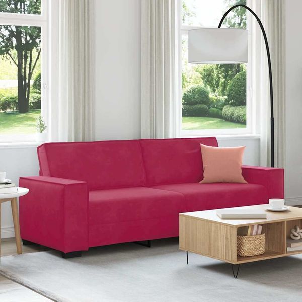 vidaXL 3-Sitzer-Sofa Weinrot 220x78x84 cm Samt 4105034