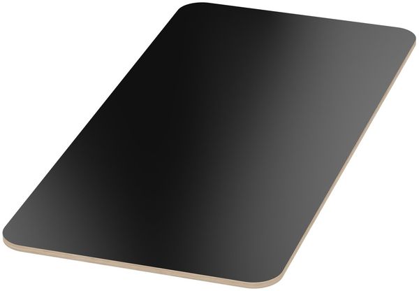 Multiplexplatte Holzplatte Tischplatte Birke melaminbeschichtet schwarz Eckenradius 100 mm - Größe 70 x 50 cm - Höhe 1,8 cm - Farbe schwarz