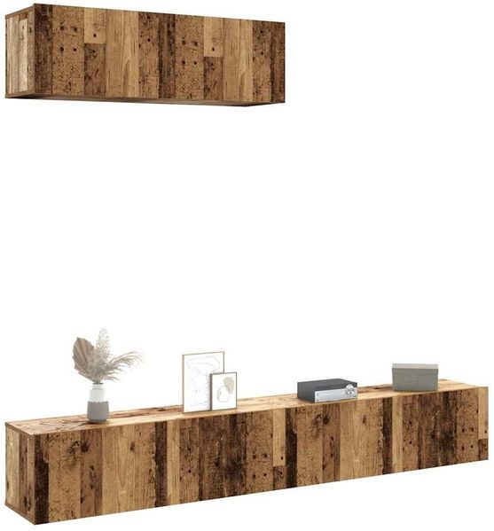vidaXL TV-Wandschränke 3 Stk. Altholz-Optik 100x30x30 cm Holzwerkstoff 3329007
