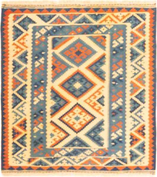 Kelim Teppich - Oriental quadratisch - 103 x 103 cm - mehrfarbig