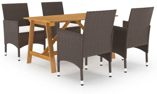 vidaXL 5-tlg. Garten-Essgruppe Braun 3068738