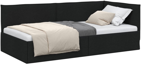vidaXL Eckbettgestell mit Kopfteil Schwarz 100 x 200 cm Samt 42016473