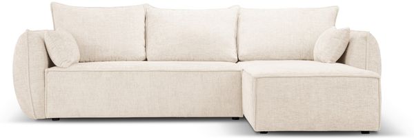 Micadoni Ecksofa Kaelle 4-Sitzer mit Schlaffunktion Rechts Chenille Helles Beige