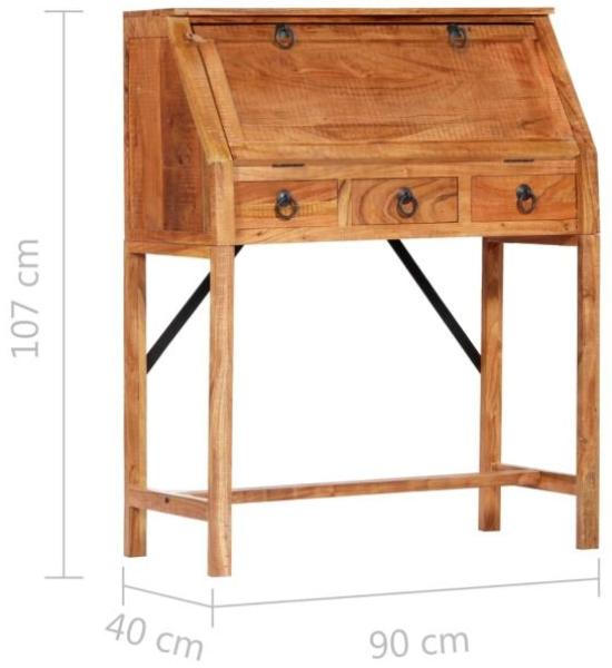 vidaXL Schreibtisch 90×40×107 cm Massivholz Akazie 248098 Bild 12