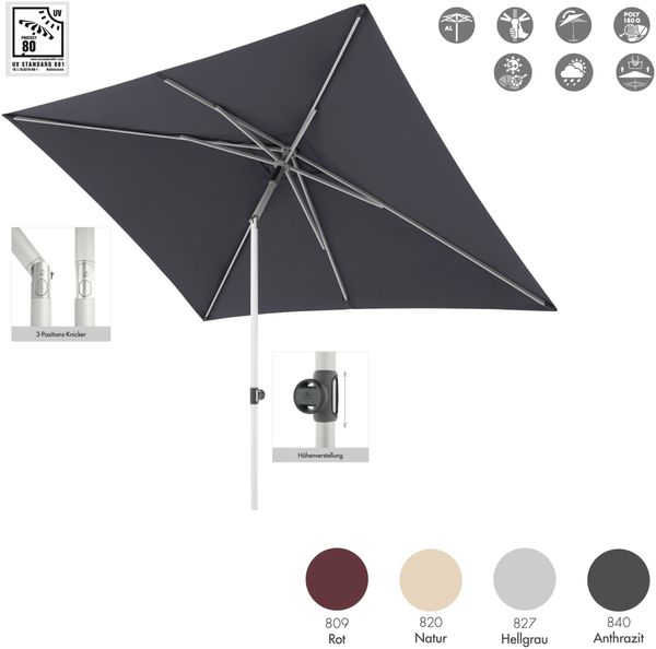Doppler ACT 250 x 200 PUSH-UP Sonnenschirm 250 x 200 cm Mittelmastschirm Mittelstock 4 Farbvarianten 809 Rot Bild 5