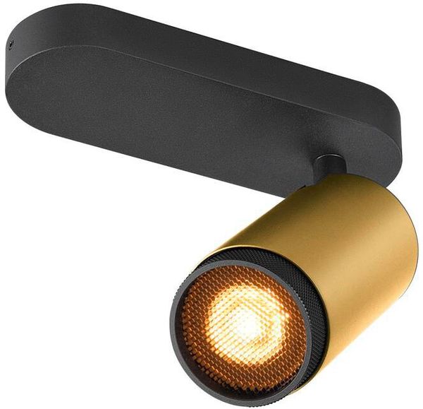 SLV GRIP! L, SPOT CL, single, QPAR51, Deckenaufbauleuchte, zylindrisch, 1 x max. 6 Watt, gold - Wand- und Deckenleuchten