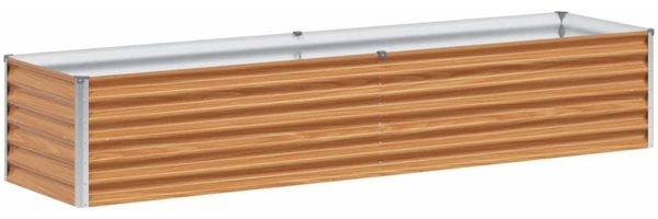 vidaXL Hochbeet Hellbraun 195 x 50 x 36 cm Verzinkter Stahl 42017344