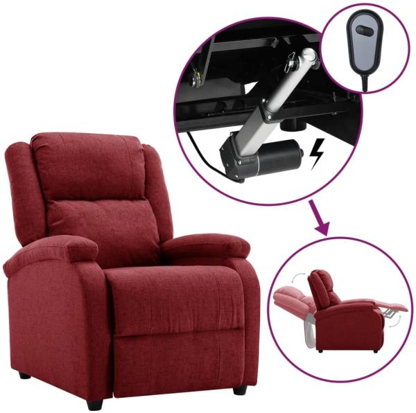 vidaXL Relaxsessel Elektrisch Weinrot Stoff 3098356