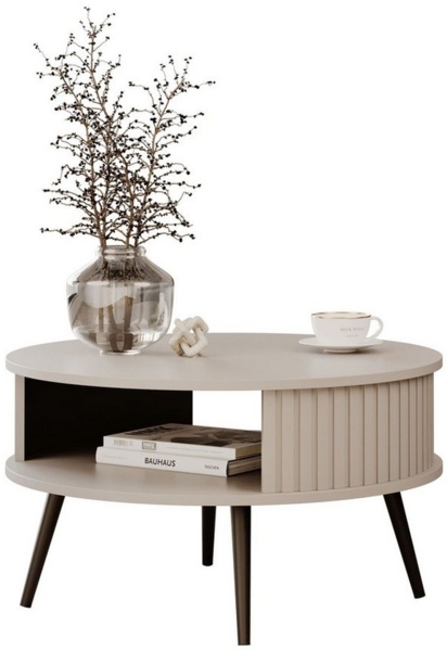 Lookway Couchtisch IVY Runder Sofatisch mit Ablage (1 Tisch), Durchmesser: ⌀ 76 cm