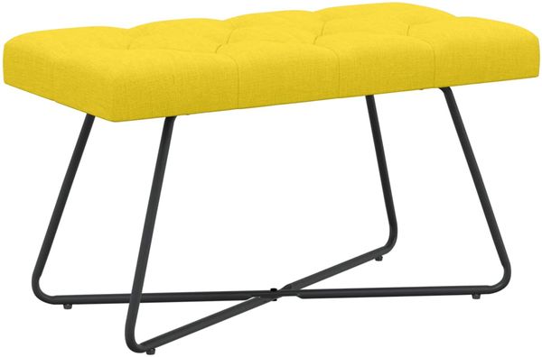 vidaXL Bank mit Knopfheftung Helles Gelb 80 x 40 x 46 cm Stoff 42038367