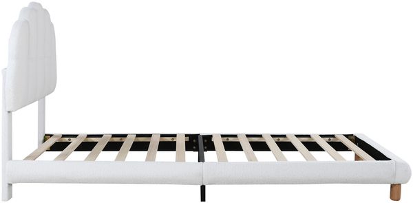90x200cm Einzelbett, Kinderbett, Jugendbett, Polsterbett, Holzlattenrost, Vliesimitat, Weiß Bild 6