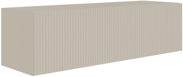 Selsey TV-Lowboard Hängend 100 cm Mattes Greige 2 Geräumige Fächer Elegante Geprägte Front Laminierter Korpus MDF Front Robust ABS Kanten Für Fernsehzubehör
