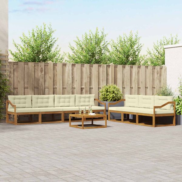 vidaXL Outdoor-Sofagarnitur mit Kissen 8 pcs Natur und Creme 3367313