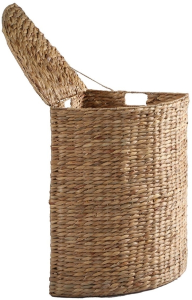 Casâme Eck-Wäschekorb aus Wasserhyazinthe - H66 cm - Helles Holz