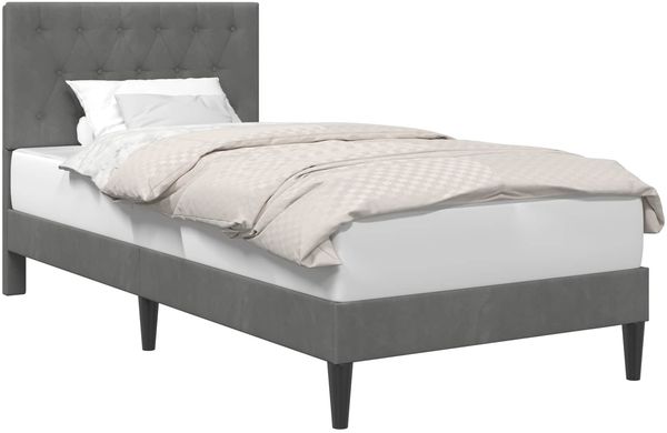 vidaXL Bettrahmen mit Kopfteil Dunkelgrau 100 x 200 cm Samt 42027644 Bild 2