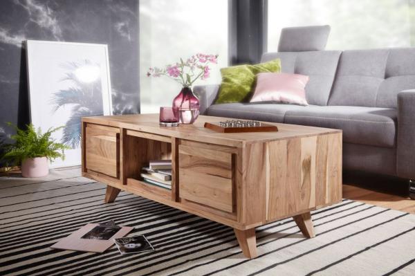 Couchtisch Massivholztisch NIAM 118 x 60 x 46 cm Holz Akazie Landhausstil