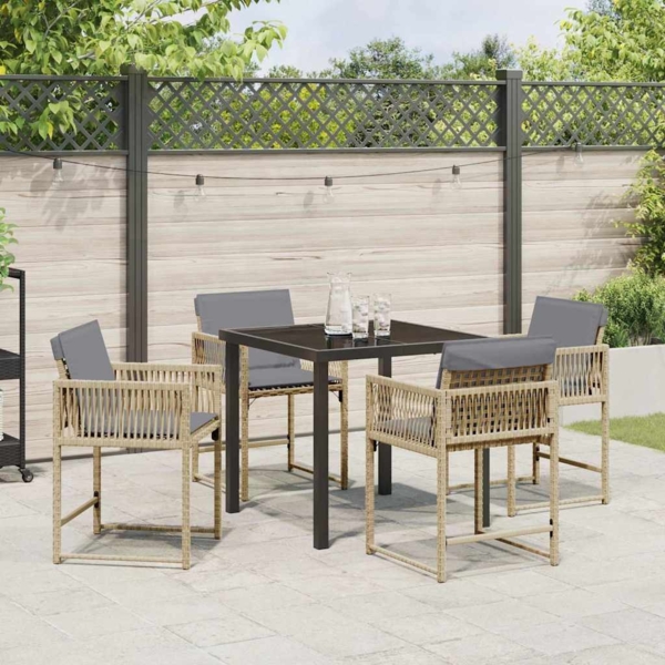 vidaXL Garten Essgruppe 5 pcs Beige Poly-Rattan 3380765 Bild 3