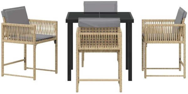 vidaXL Garten Essgruppe 5 pcs Beige Poly-Rattan 3380765 Bild 6