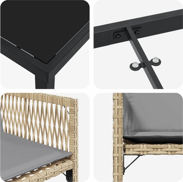 vidaXL Garten Essgruppe 5 pcs Beige Poly-Rattan 3380765 Bild 8