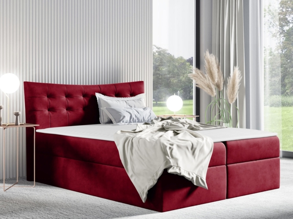 Boxspringbett Rember Ehebett, Rot, 160x200 cm Bild 2