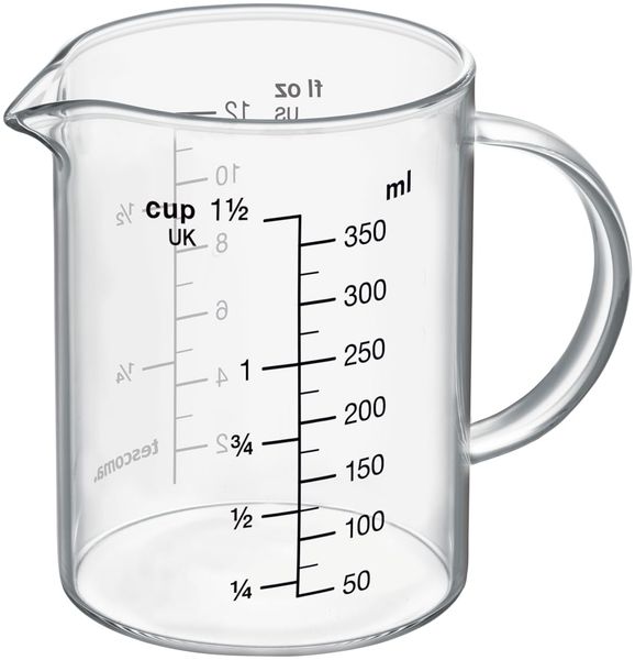Tescoma Messbecher Glas 350ml aus hitzebeständigem Borosilikatglas mit Griff und Ausgießer DELÍCIA - geeignet für Mikrowelle, Elektro-, Gasherd und Kühlschrank