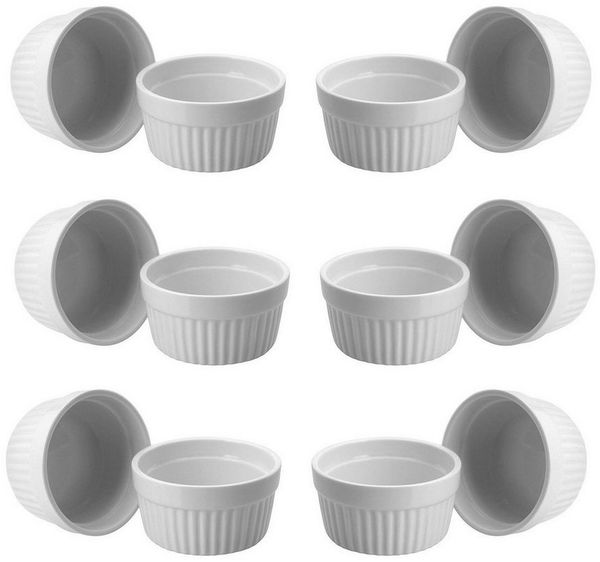 ToCi Auflaufform Creme Brulee Schälchen Sets 9 cm Förmchen aus Keramik 185 ml Weiß, (12-St)