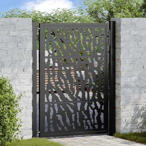 vidaXL Gartentor Schwarz 100x125 cm Stahl Trace Design 4100980