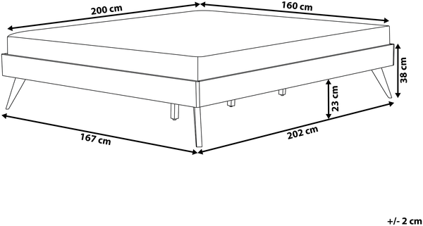 Bett mit Lattenrost BERRIC 160 x 200 cm Holz Weiß Bild 2