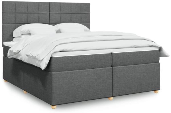 vidaXL Boxspringbett mit Matratze Dunkelgrau 200x200 cm Stoff 3291388