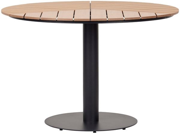 ebuy24 Gartentisch Hector Gartentisch Ø113 cm schwarz, teak Esche.