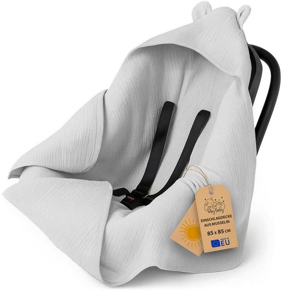 Einschlagdecke Musselin – Atmungsaktive Babydecke für Kinderwagen und Autositz, Totsy Baby