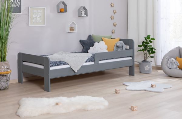 Einzelbett mit Rausfallschutz "Bennet" 100x200 Kiefer massiv