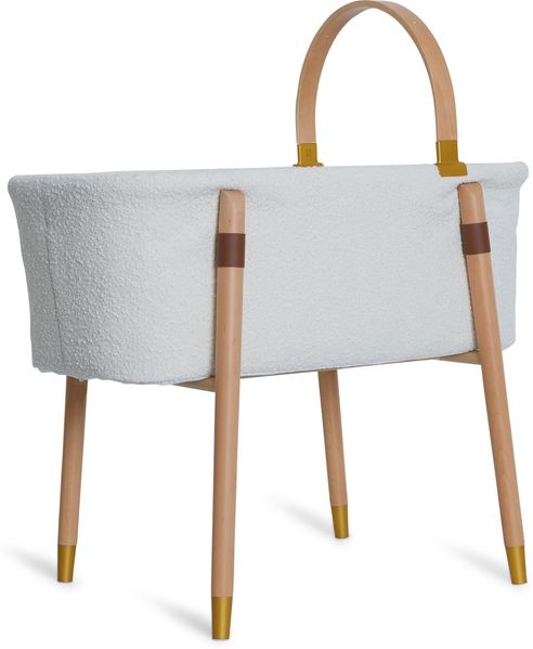 Baby Elegance Vola Stubenwagen Weiches Boucle-Babybett mit atmungsaktiver Matratze & Spielzeugstange | stabiles Neugeborenenen-Kinderbett aus Holz für stabilen Komfort | idealer Nachttisch für