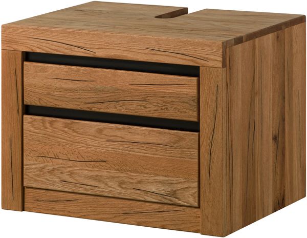Waschbeckenunterschrank Wildeiche / Zerreiche 70x50x52 natur geölt MONTREUX #50