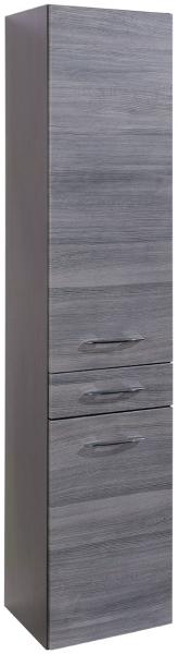 Seitenschrank >Graphit< in Dekor Eiche rauchsilber aus MDF - 40x180x35cm (BxHxT)