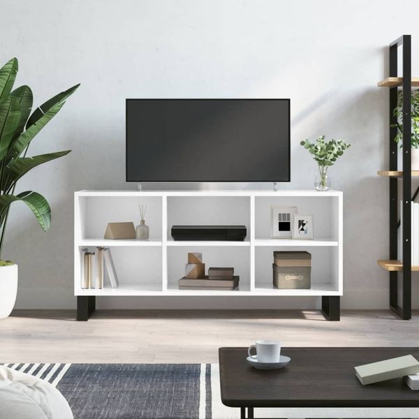 vidaXL TV-Schrank Hochglanz-Weiß 103,5x30x50 cm Holzwerkstoff 826998