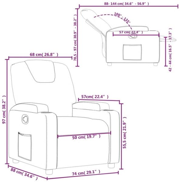 vidaXL Relaxsessel Taupe Stoff 372373 Bild 11